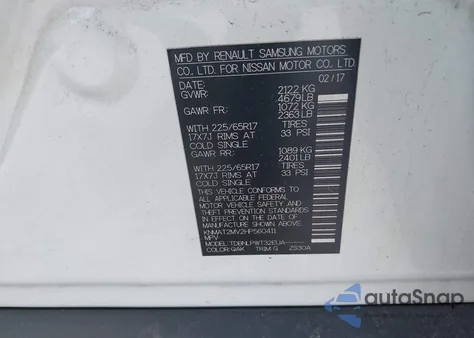 2017 Nissan Rogue S from USA, damaged, VIN KNMAT2MV2HP560411